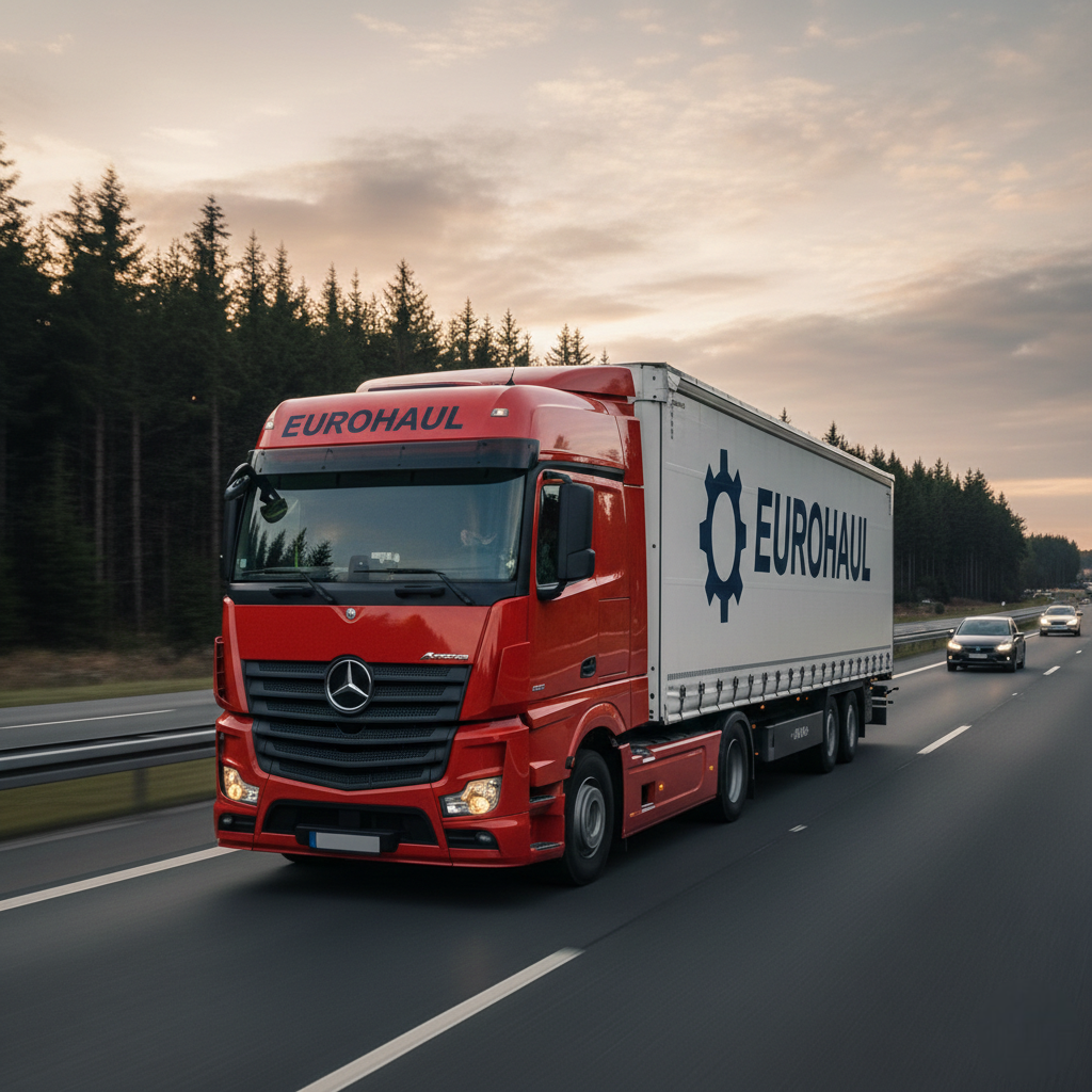 Autocarro su autostrada